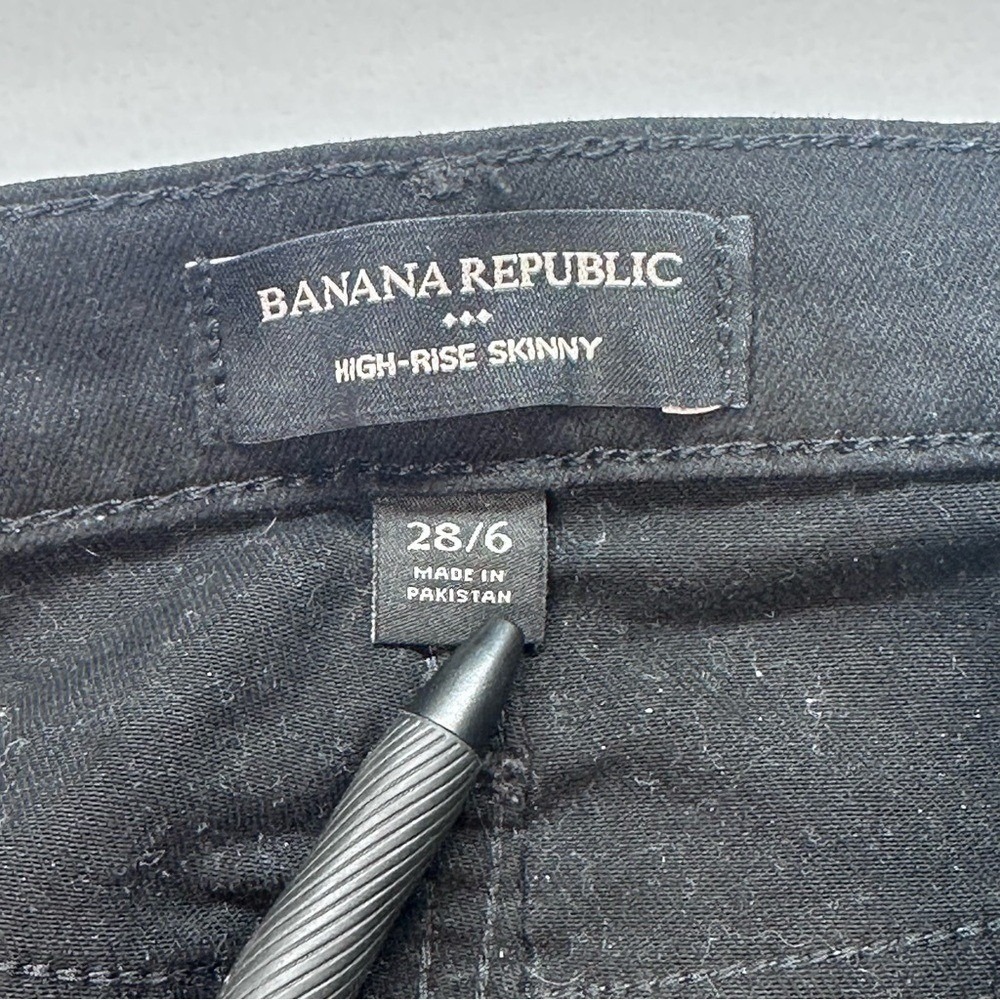 Banana Republic High Rise Skinny Jeans Womens 28/6 Black Stretch Denim Pants - Picture 2 of 6